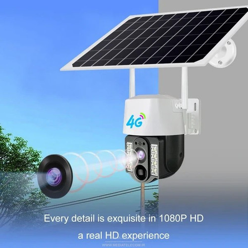 مینی اسپید دام سیمکارتی V380 سولار(پنل خورشیدی) ا camera dual lenz V380 ۱۱